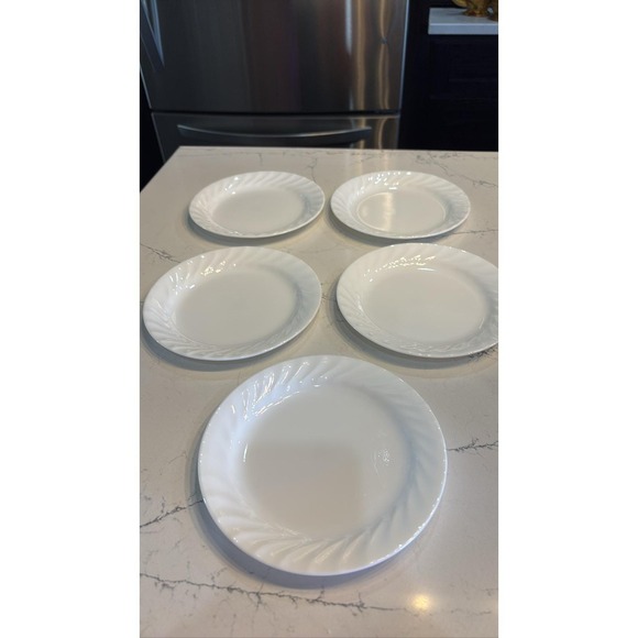 Corelle Other - Corelle White Swirl 7.25" Salad Plates Set of 5